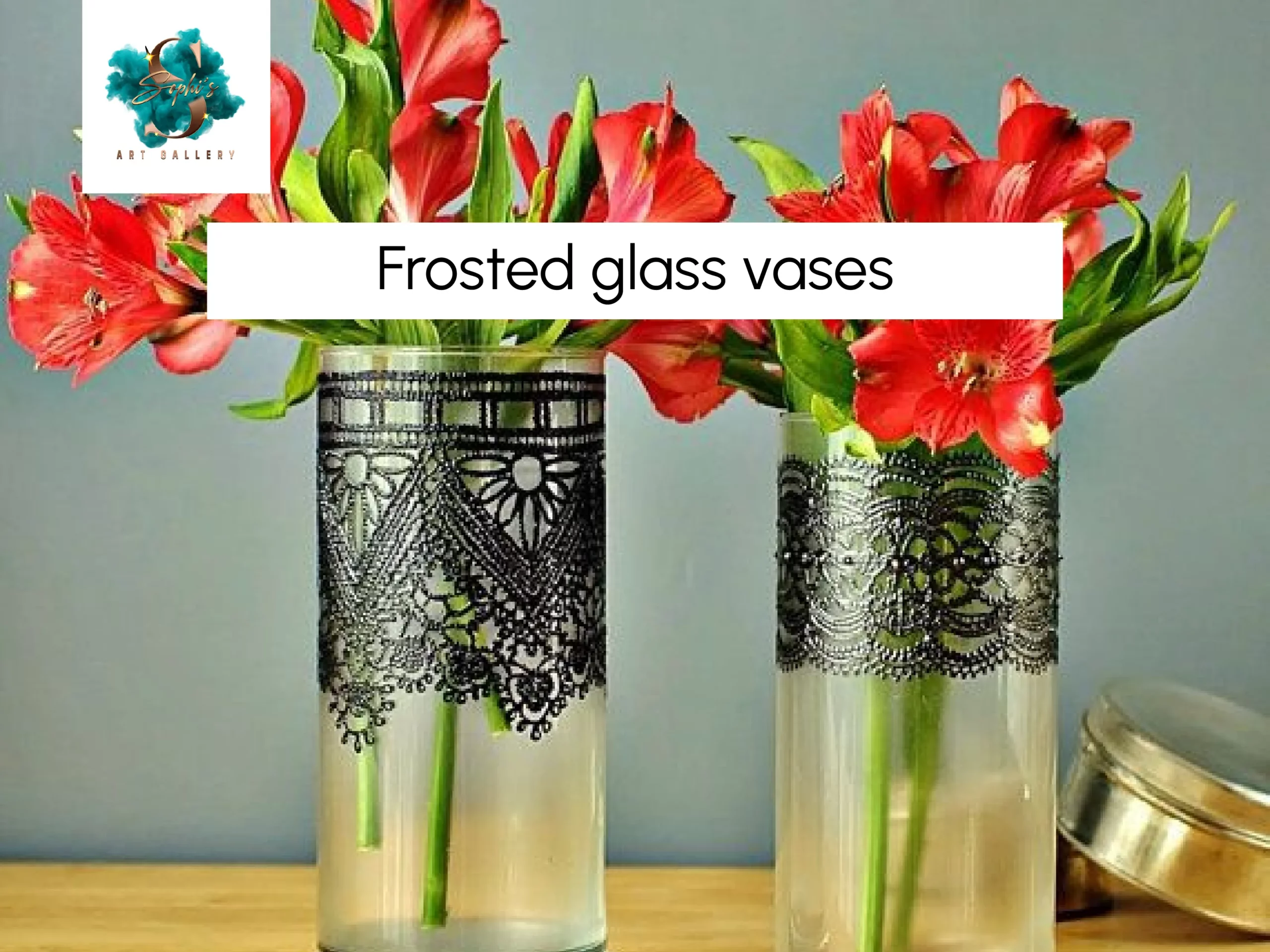 Frosted glass vases