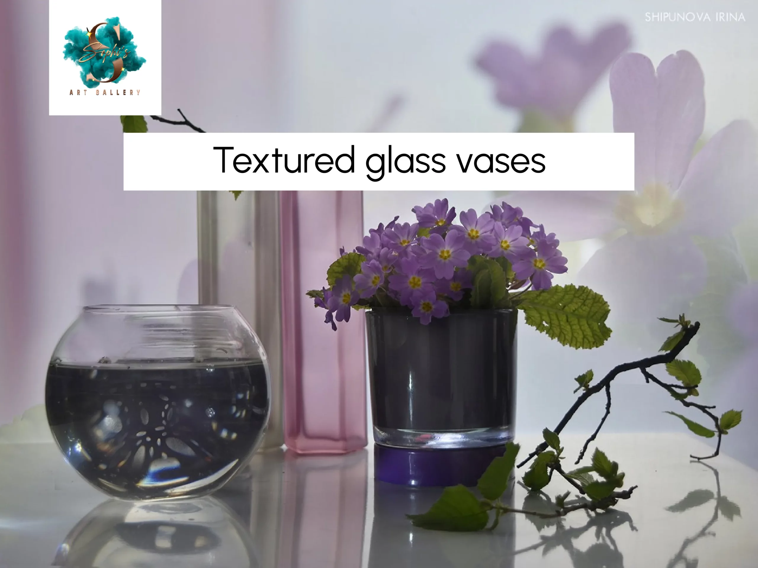 Textured glass vases